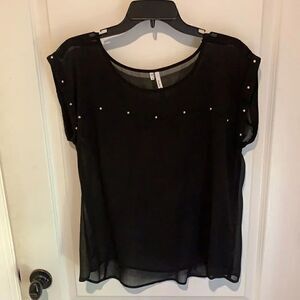 New Maurices black sheer top M